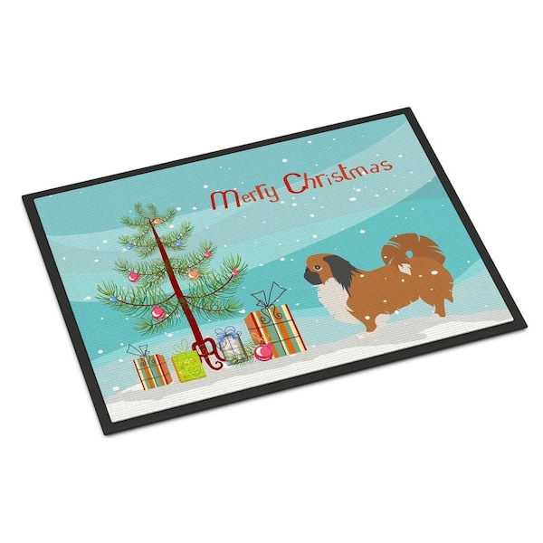 Carolines Treasures Pekingese Merry Christmas Tree Indoor or Outdoor Mat 18x27 BB2956MAT - main